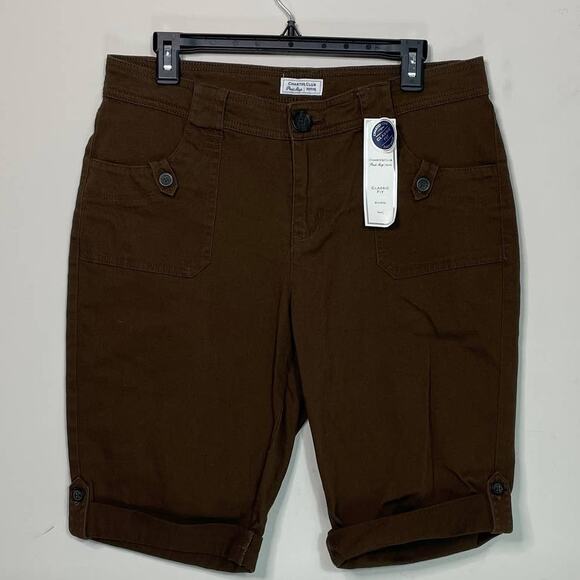Charter Club Brown Classic Fit Shorts Size 12 Petite NEW - Picture 1 of 6